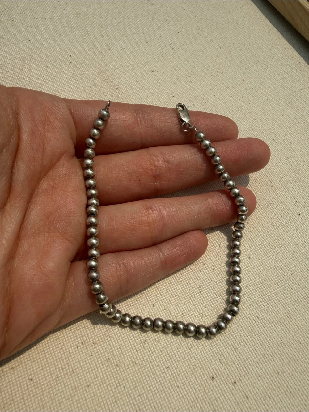 Sterling Silver 925 Italy Bead Bracelet size 8.25inch